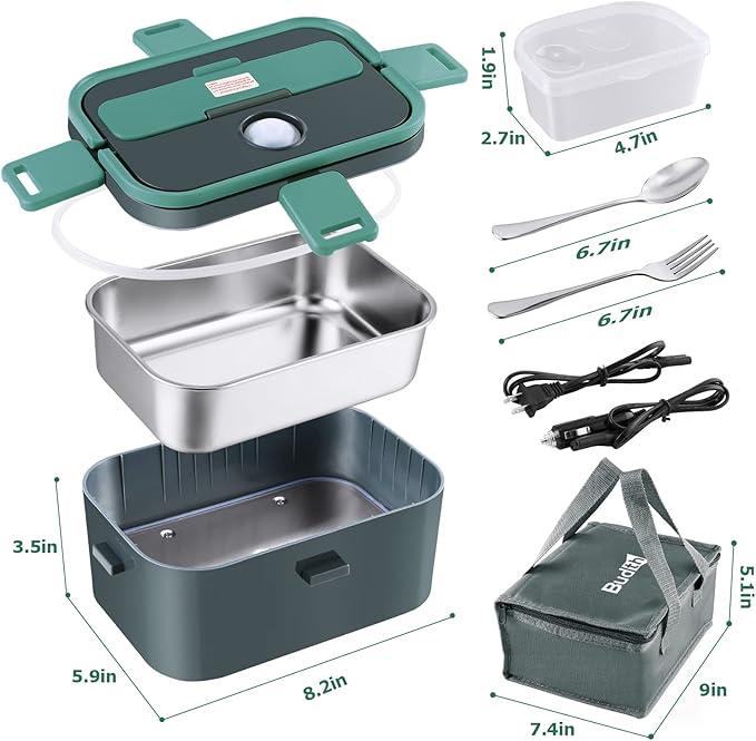 1.5L Electric Heating Lunch Box Portable Car Office Food Warmer Container